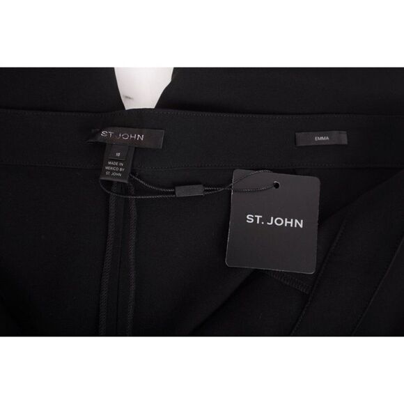 St. John Womens Emma Fit Ankle Pants Sz 16 Black Caviar k881vw90 NWT - Picture 7 of 7